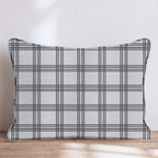 Ivory Windowpane Throw Pillow throw pillow - Hillcroft Home