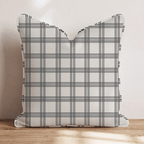 Ivory Windowpane Throw Pillow throw pillow - Hillcroft Home