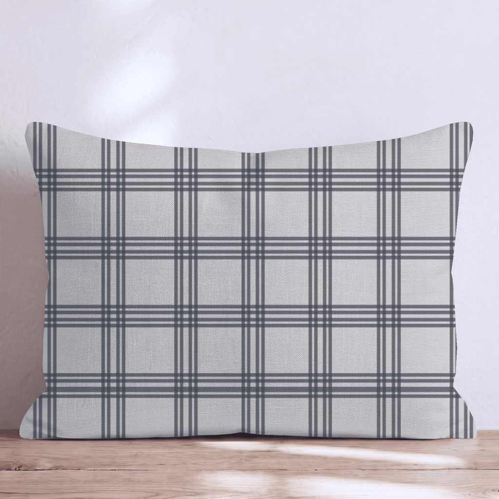 Ivory Windowpane Throw Pillow throw pillow - Hillcroft Home