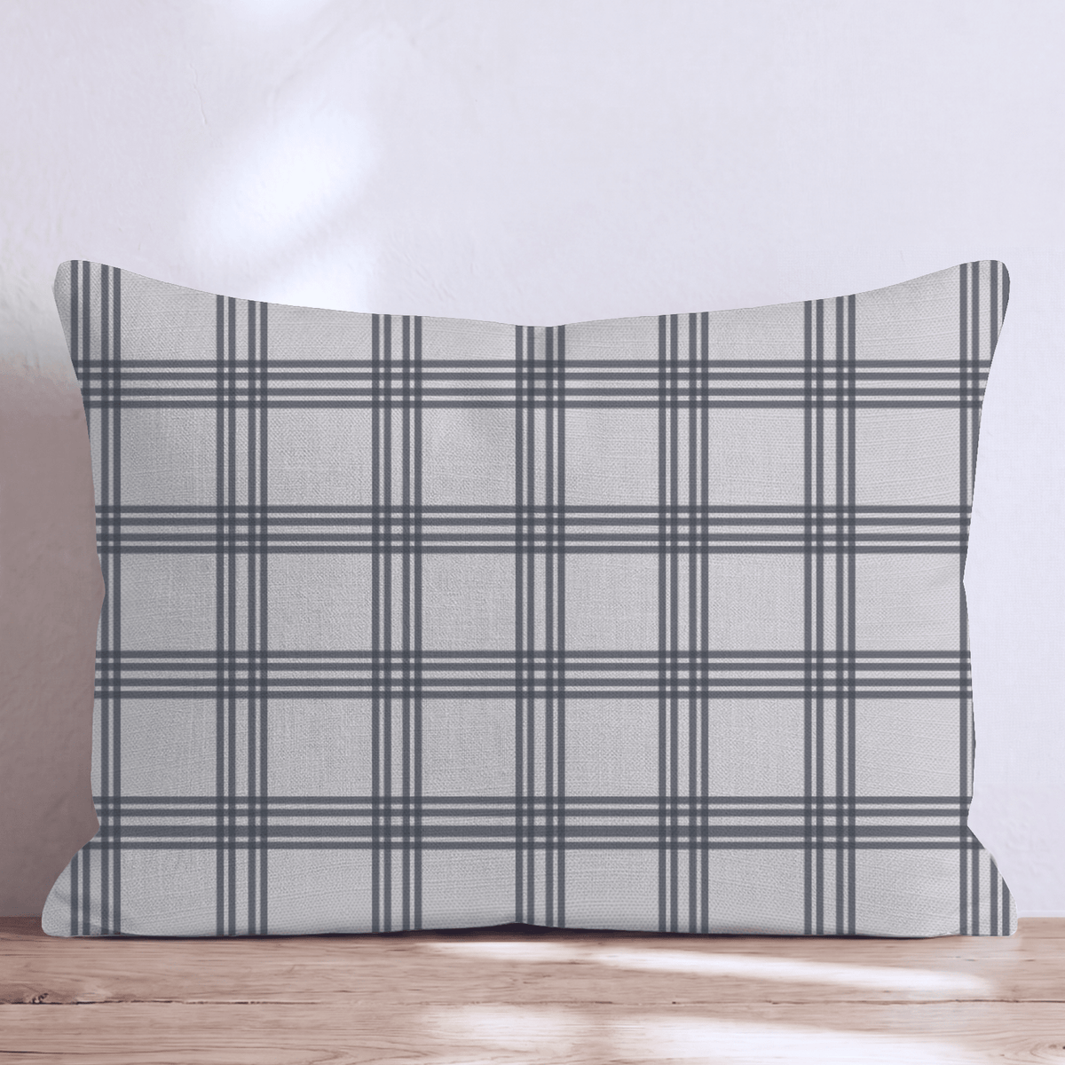 Ivory Windowpane Throw Pillow throw pillow - Hillcroft Home