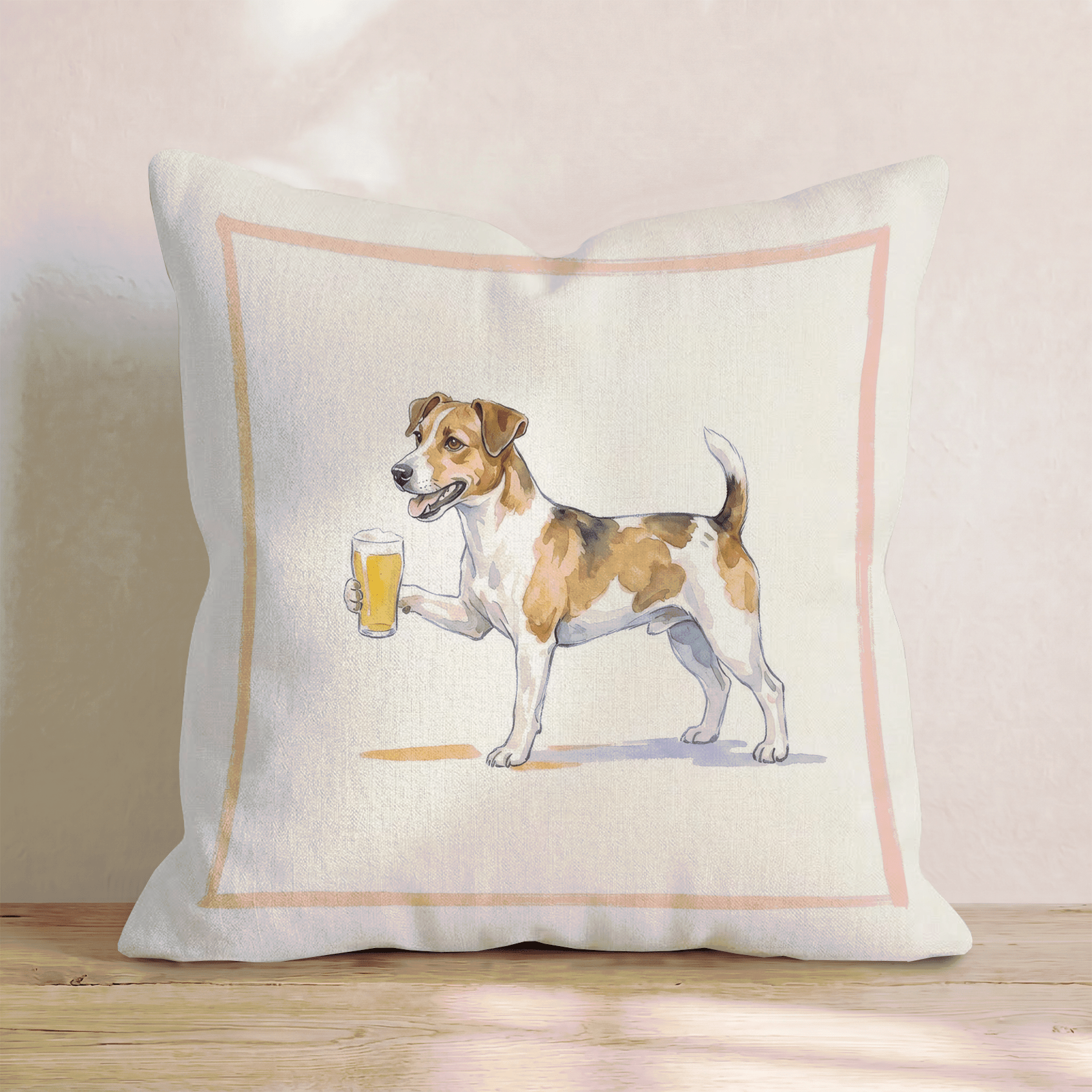 Jack Russell Lager Throw Pillow - Hillcroft Home