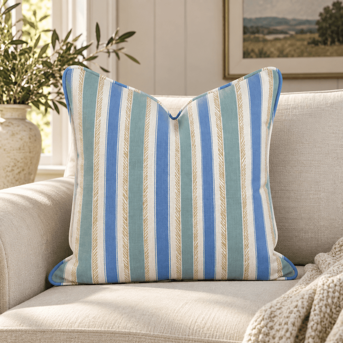 Jack Stripes Throw Pillow throw pillow - Hillcroft Home