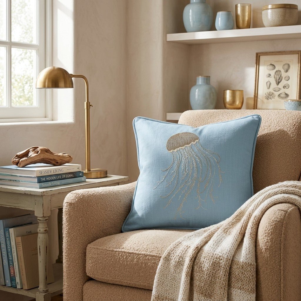 Jellyfish Float Throw Pillow - Hillcroft Home