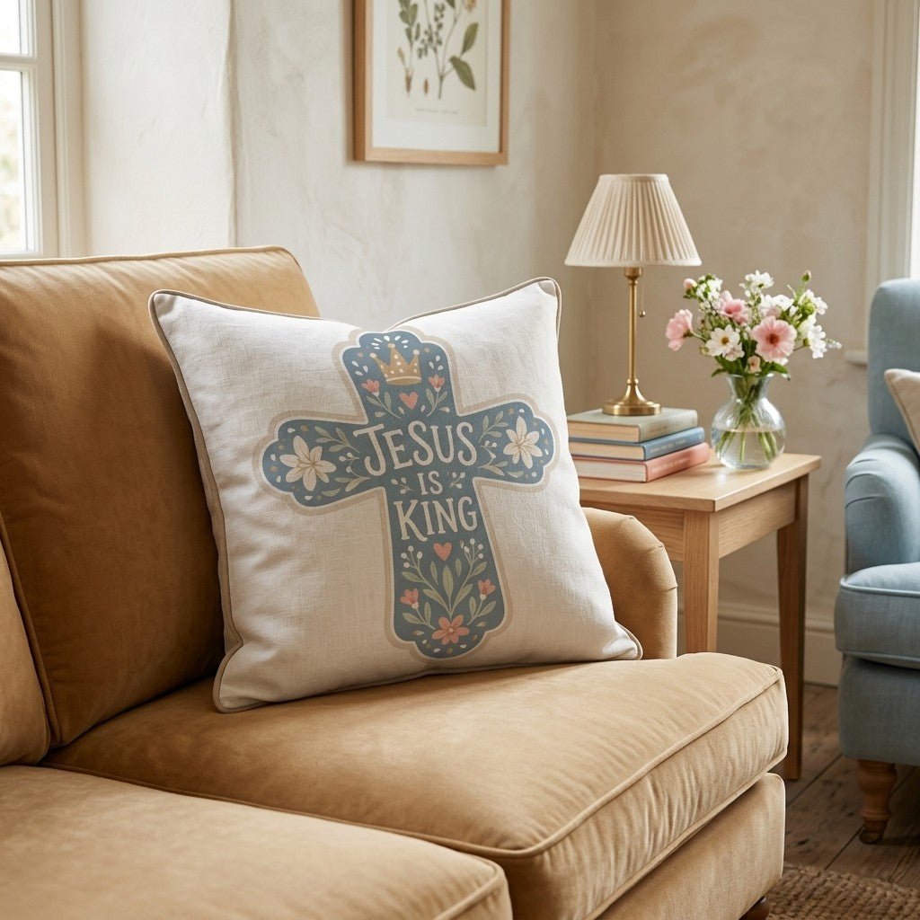 Jesus is King Throw Pillow - Hillcroft Home