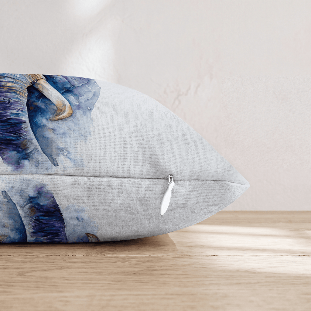 Jewel Elephant Watercolor Throw Pillow - Hillcroft Home
