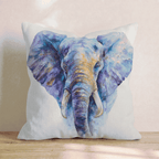 Jewel Elephant Watercolor Throw Pillow - Hillcroft Home
