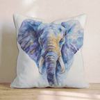 Jewel Elephant Watercolor Throw Pillow - Hillcroft Home