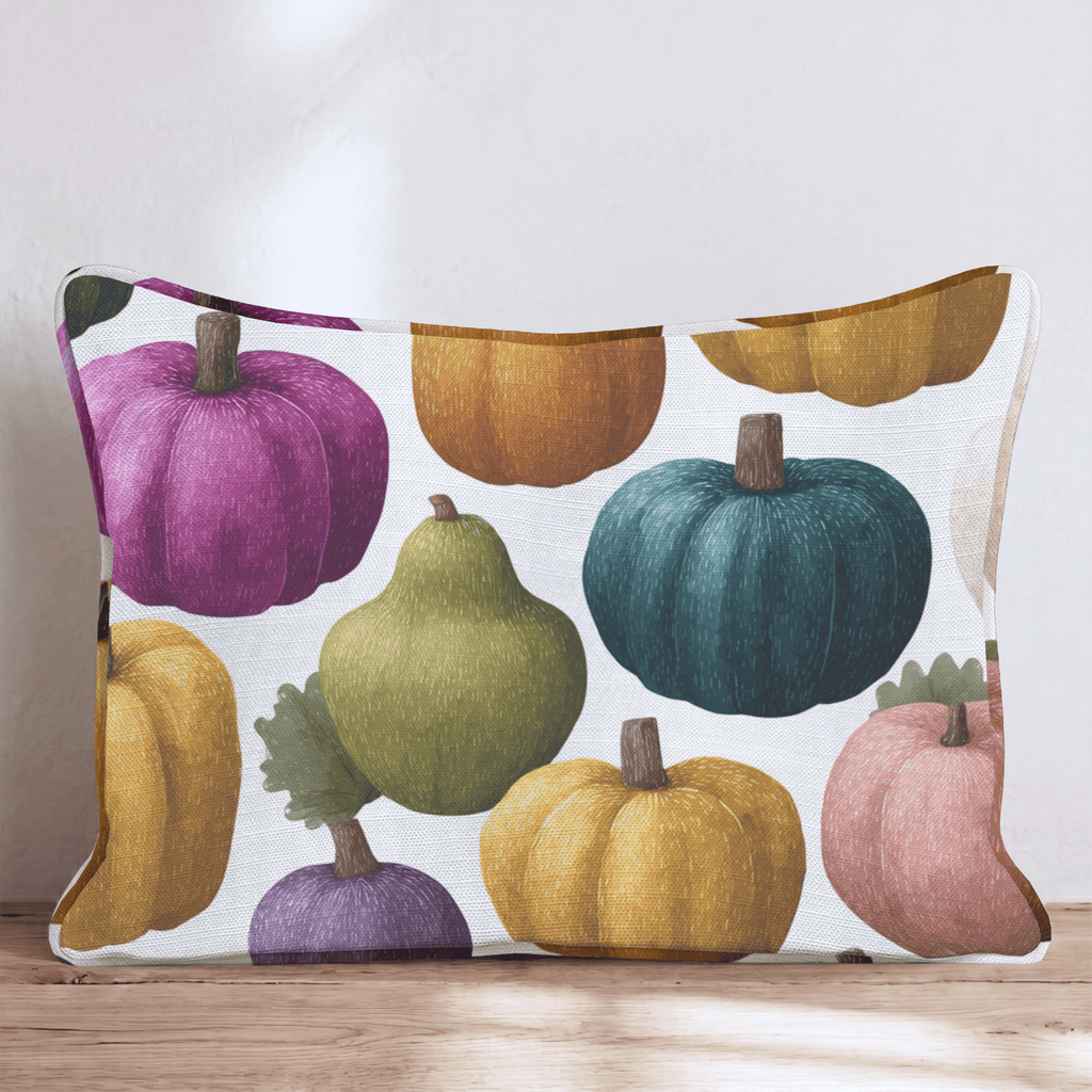 Jewel-Tone Pumpkins Throw Pillow - Hillcroft Home