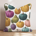 Jewel-Tone Pumpkins Throw Pillow - Hillcroft Home
