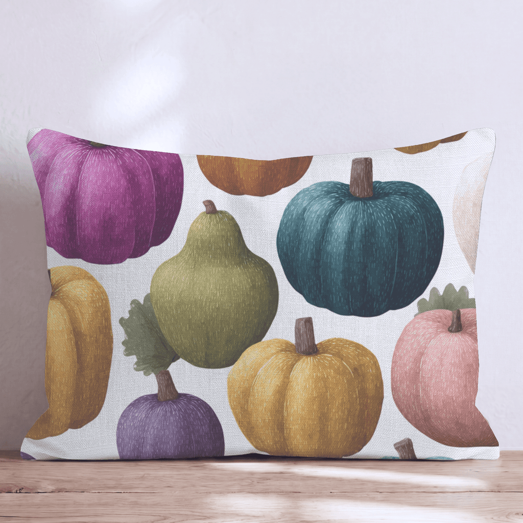 Jewel-Tone Pumpkins Throw Pillow - Hillcroft Home