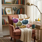 Jewel-Tone Pumpkins Throw Pillow - Hillcroft Home