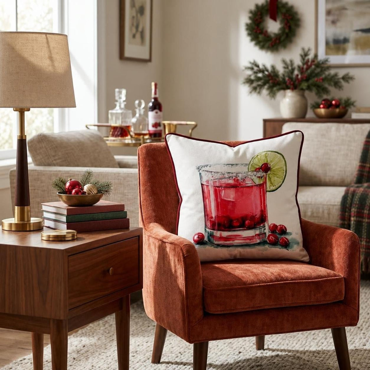 Jingle All the Way Margarita Throw Pillow throw pillow - Hillcroft Home