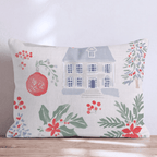 Jingle Village Red Throw Pillow - Hillcroft Home