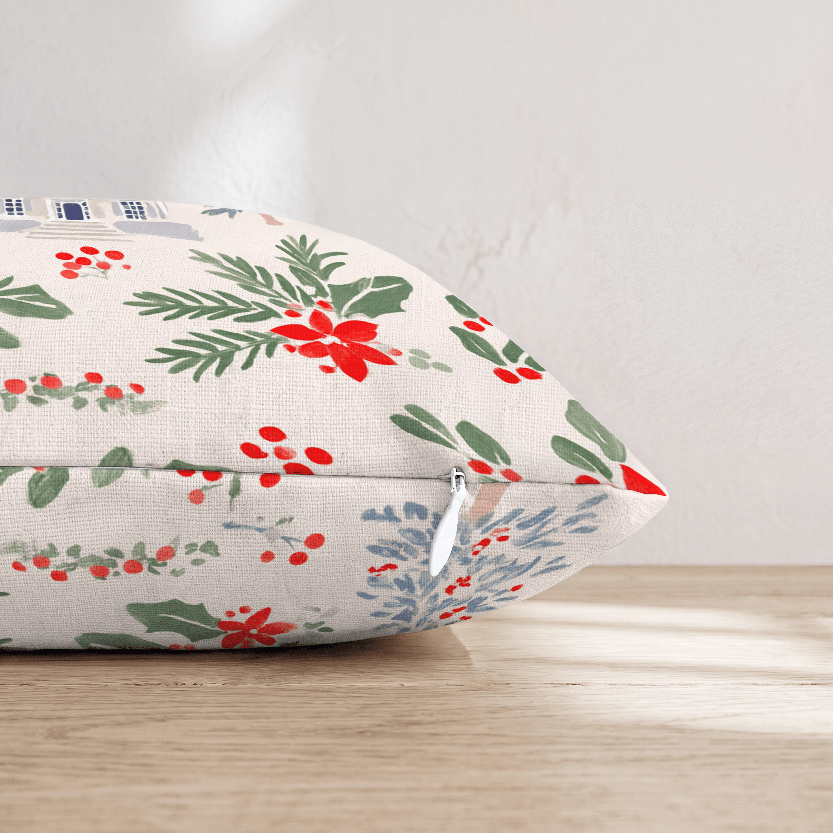 Jingle Village Red Throw Pillow - Hillcroft Home