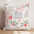 Jingle Village Red Throw Pillow - Hillcroft Home
