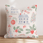 Jingle Village Red Throw Pillow - Hillcroft Home