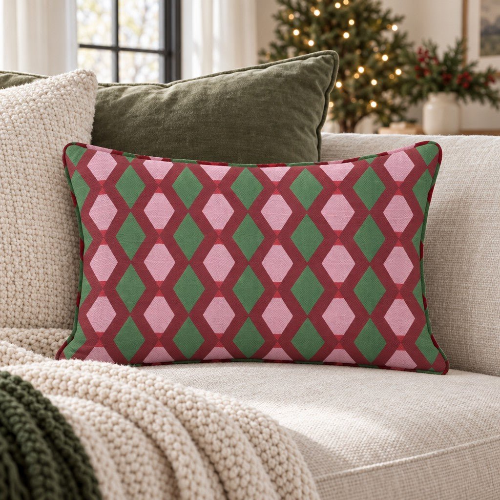 Jolly Jester Cranberry Throw Pillow throw pillow - Hillcroft Home