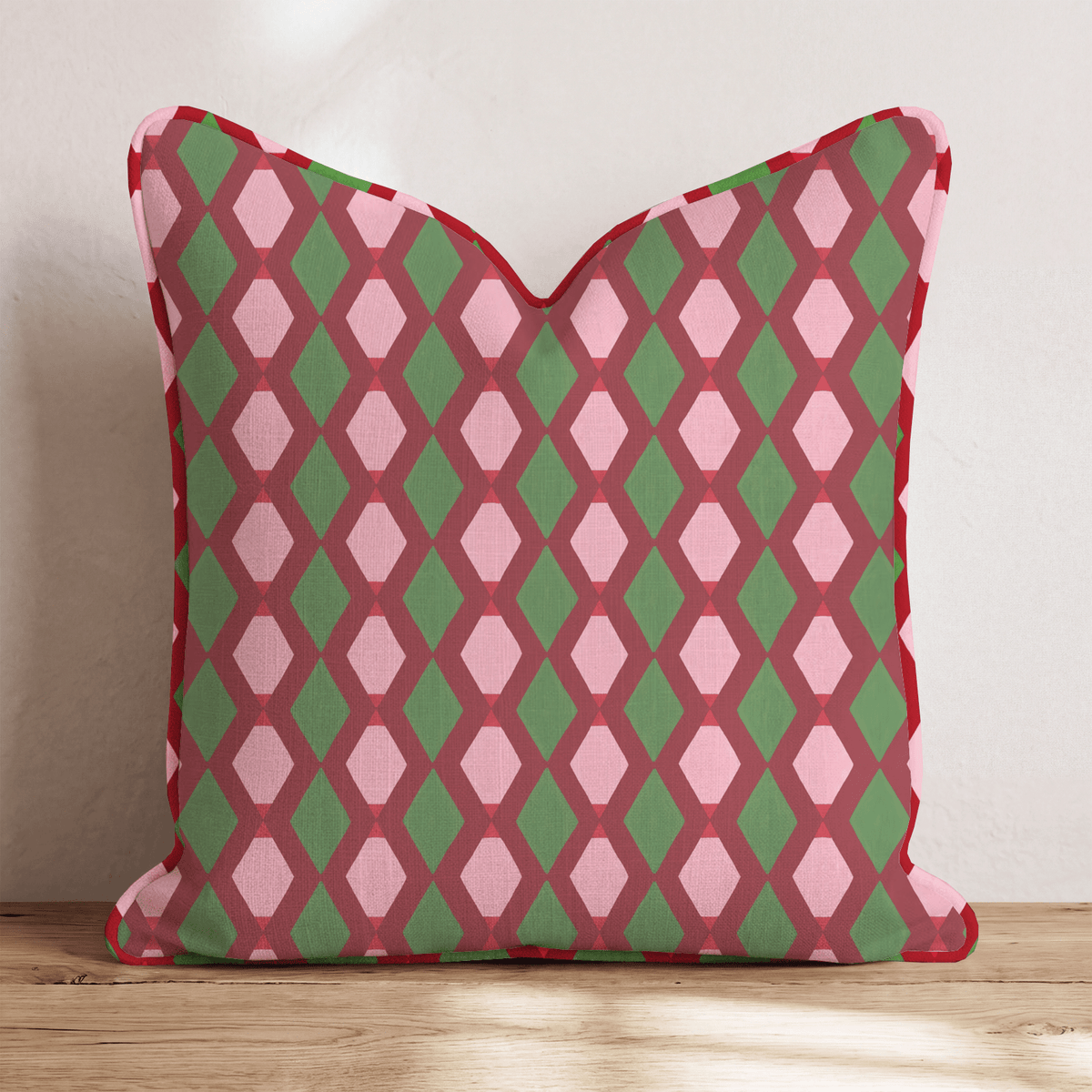 Jolly Jester Cranberry Throw Pillow throw pillow - Hillcroft Home