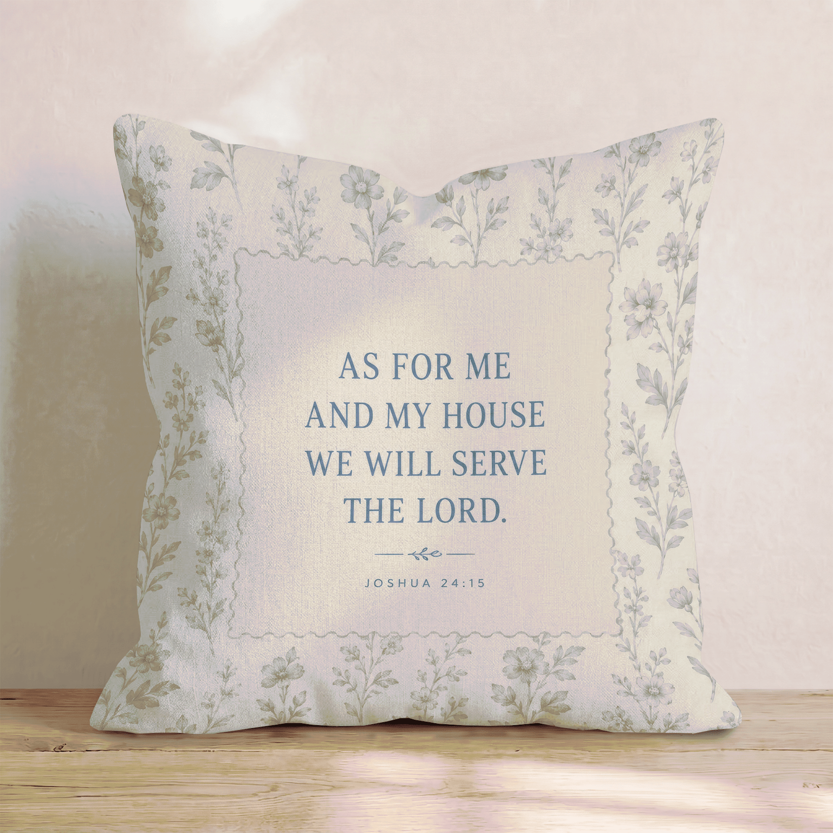 Joshua 24_15 Throw Pillow - Hillcroft Home