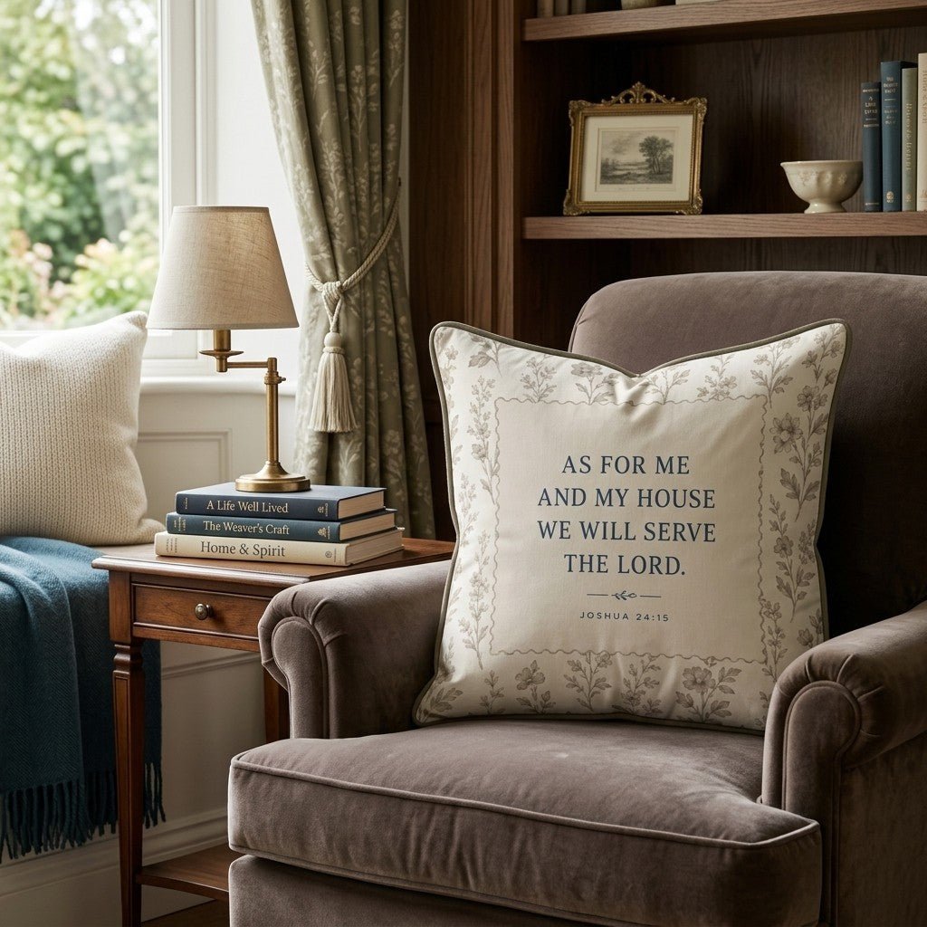 Joshua 24_15 Throw Pillow - Hillcroft Home