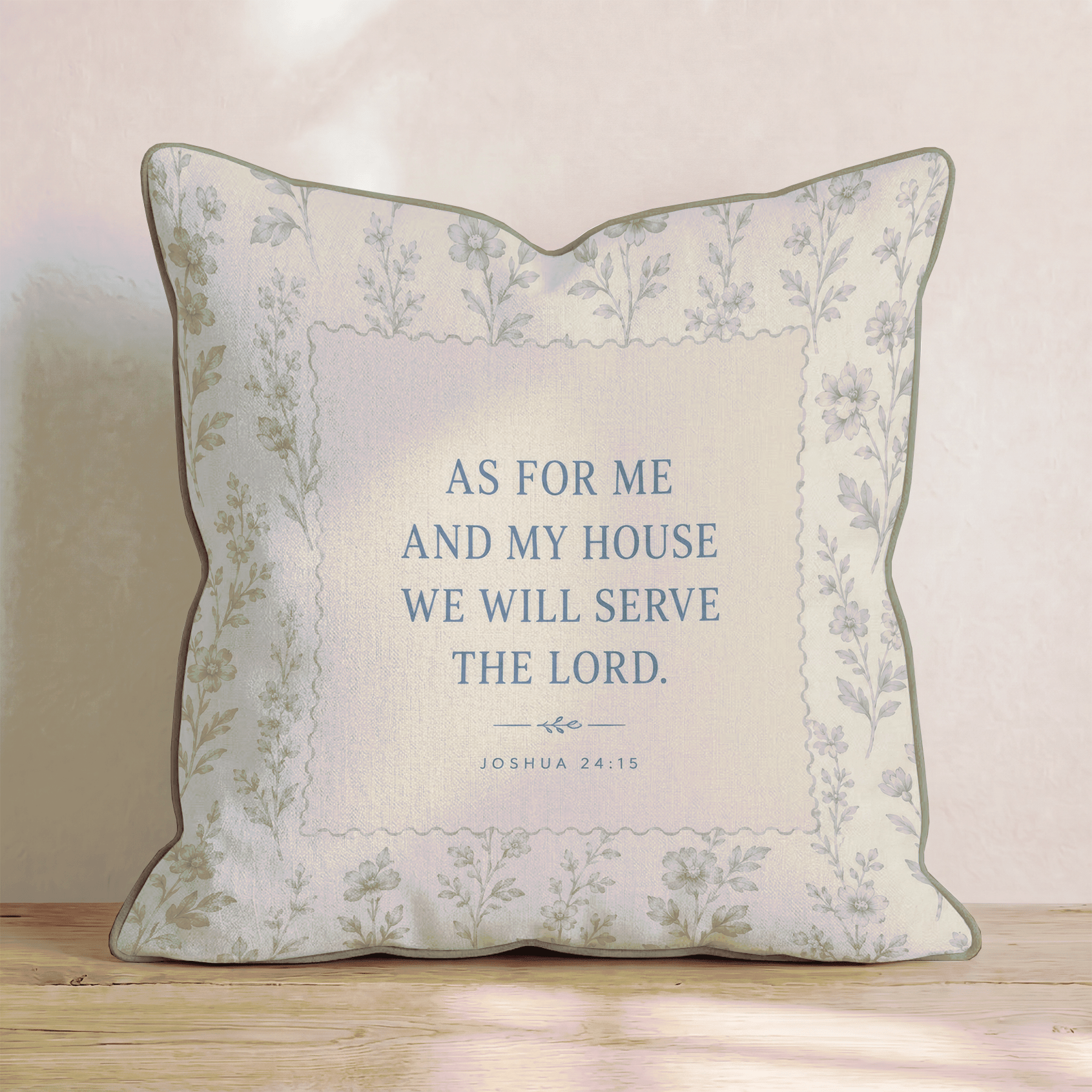 Joshua 24_15 Throw Pillow - Hillcroft Home