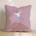 Jumping In The Leaves Throw Pillow - Hillcroft Home