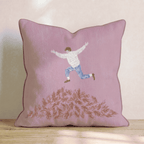 Jumping In The Leaves Throw Pillow - Hillcroft Home