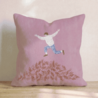 Jumping In The Leaves Throw Pillow - Hillcroft Home
