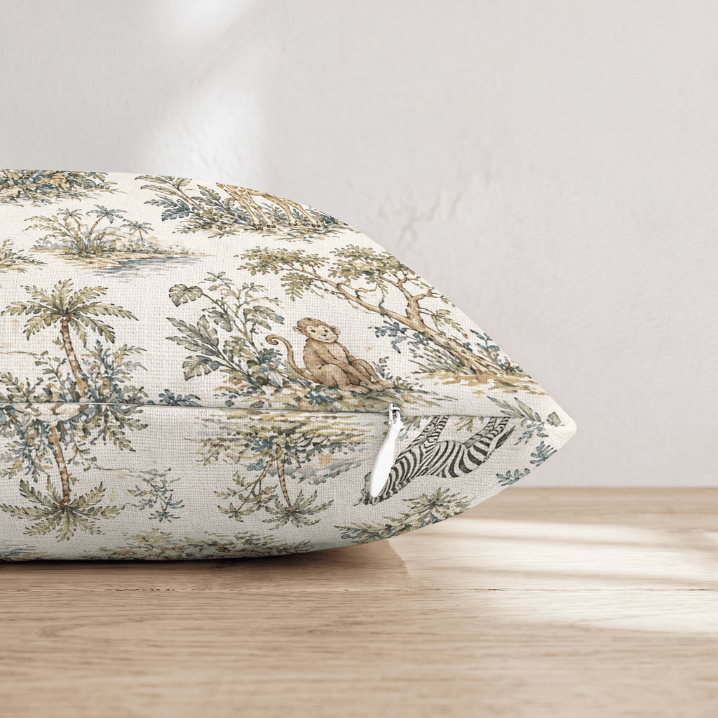 Jungle Toile Throw Pillow - Hillcroft Home