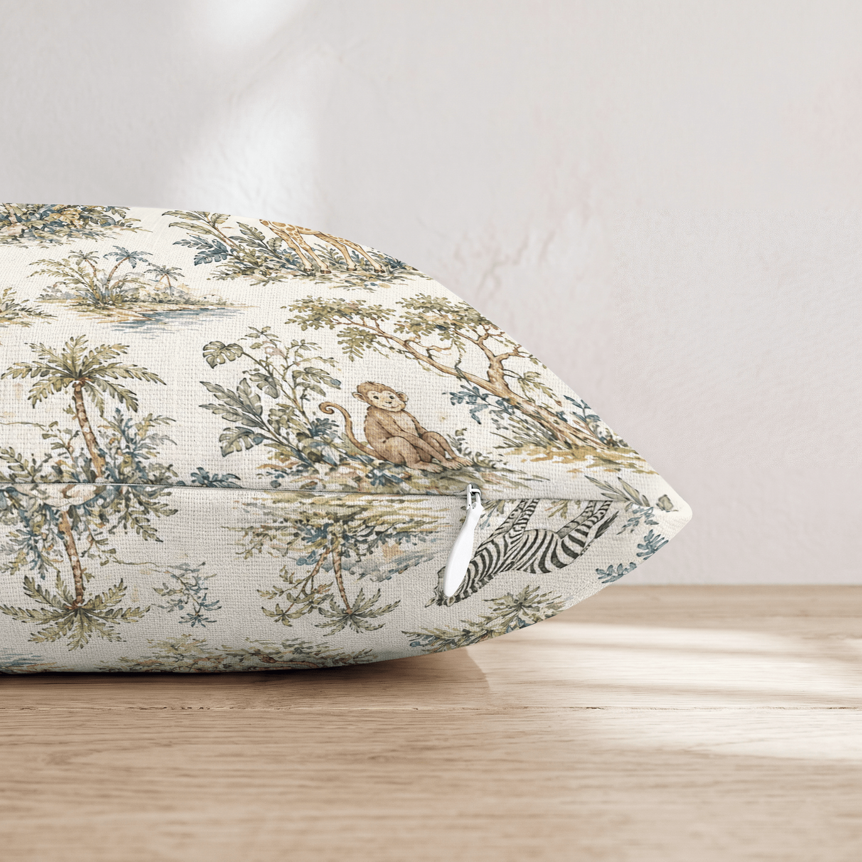 Jungle Toile Throw Pillow - Hillcroft Home