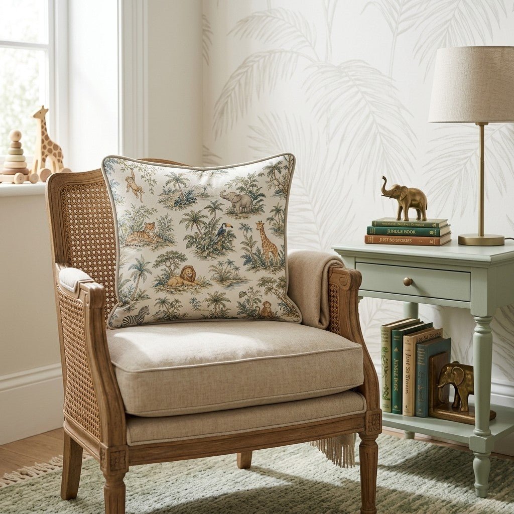 Jungle Toile Throw Pillow - Hillcroft Home