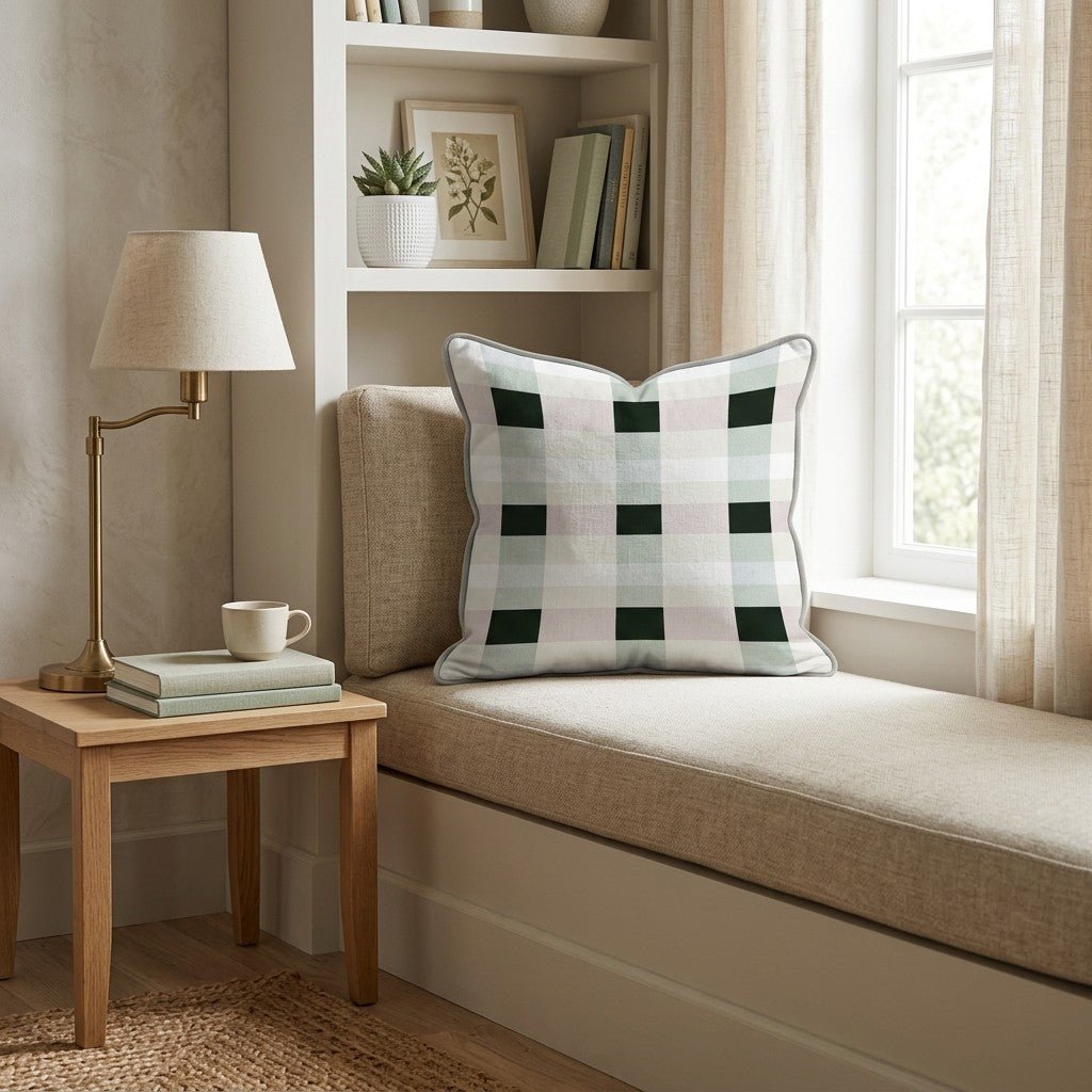 Juniper Plaid Throw Pillow - Hillcroft Home