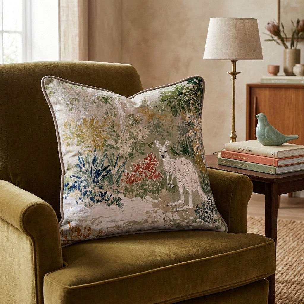 Kangaroo Forest Throw Pillow - Hillcroft Home