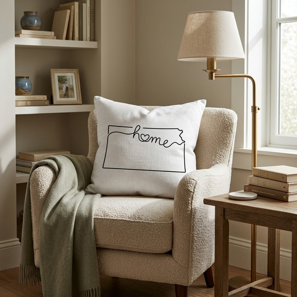 Kansas Home Throw Pillow - Hillcroft Home
