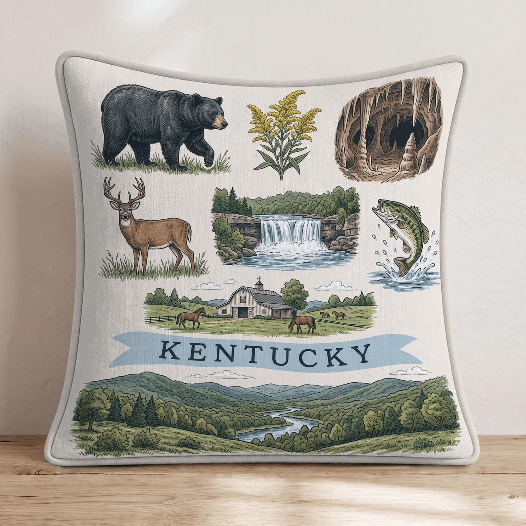 Kentucky Gallery Throw Pillow - Hillcroft Home