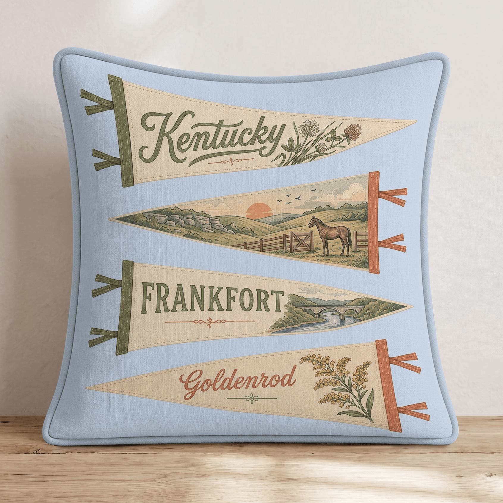 Kentucky Pennant Throw Pillow - Hillcroft Home