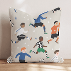 Kids Soccer Match Throw Pillow - Hillcroft Home