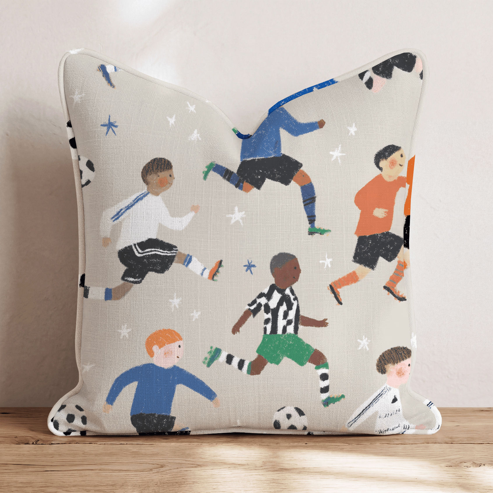 Kids Soccer Match Throw Pillow - Hillcroft Home