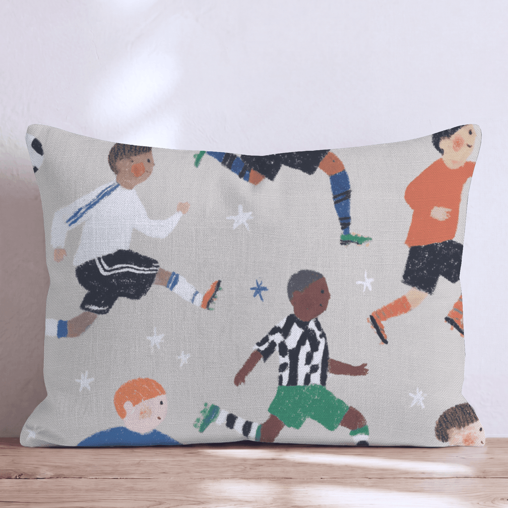 Kids Soccer Match Throw Pillow - Hillcroft Home