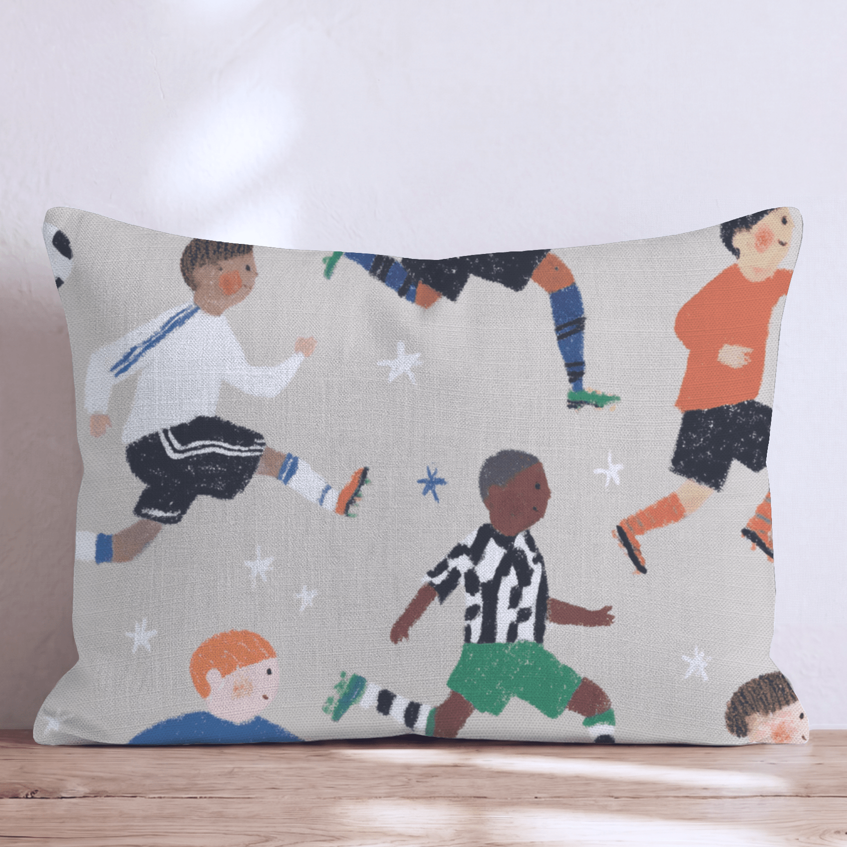 Kids Soccer Match Throw Pillow - Hillcroft Home