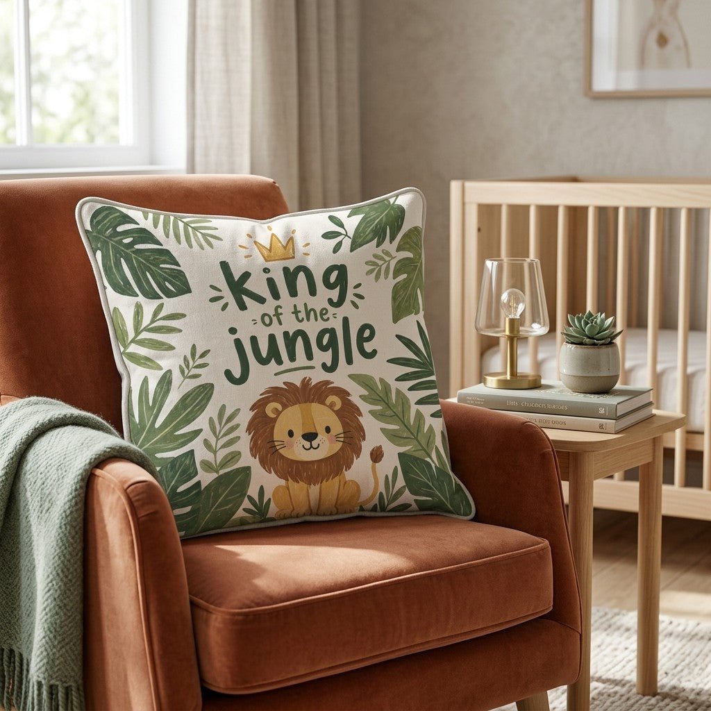 King of the Jungle Throw Pillow - Hillcroft Home