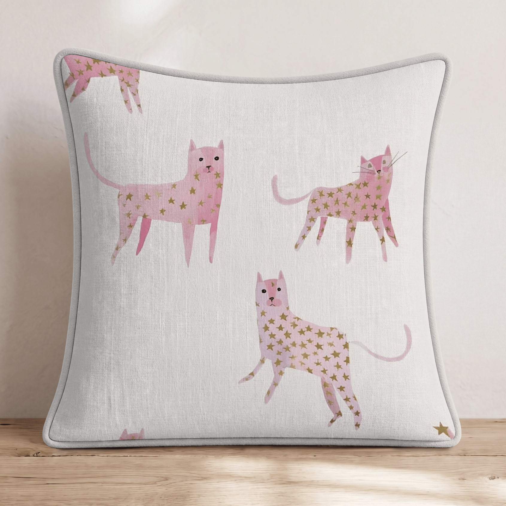Kitty Whimsy Throw Pillow - Hillcroft Home