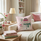 Knit Cap Snowman Bird Throw Pillow - Hillcroft Home