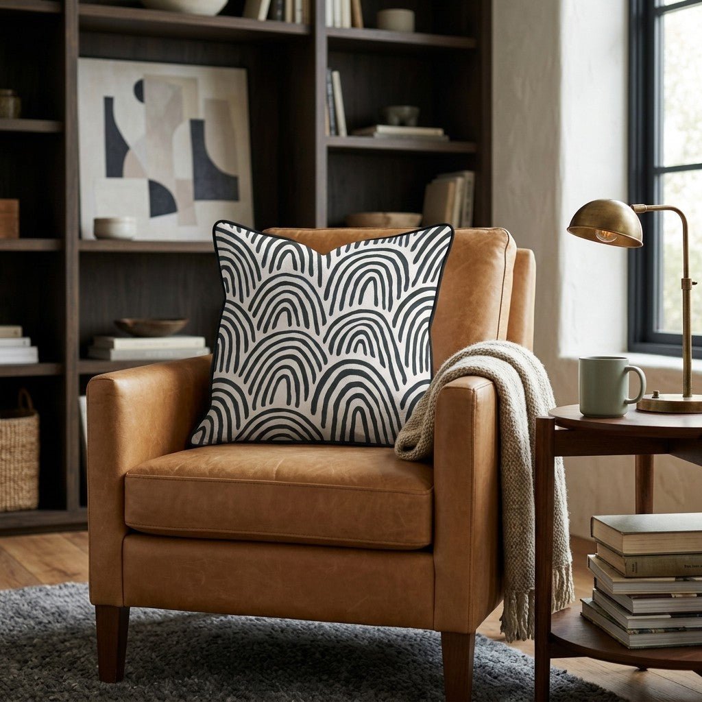 Kormac Waves Throw Pillow - Hillcroft Home