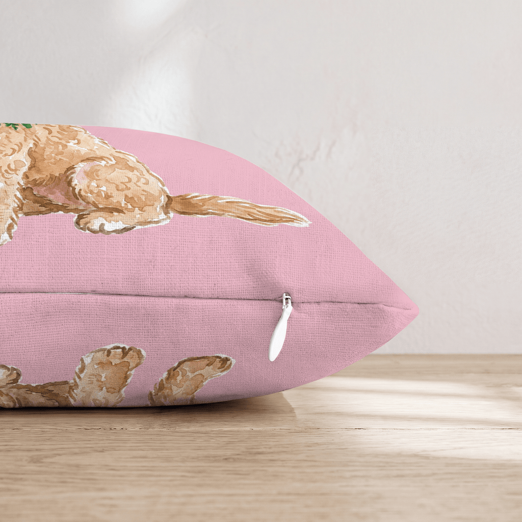 Labradoodle Berry Wreath Throw Pillow - Hillcroft Home