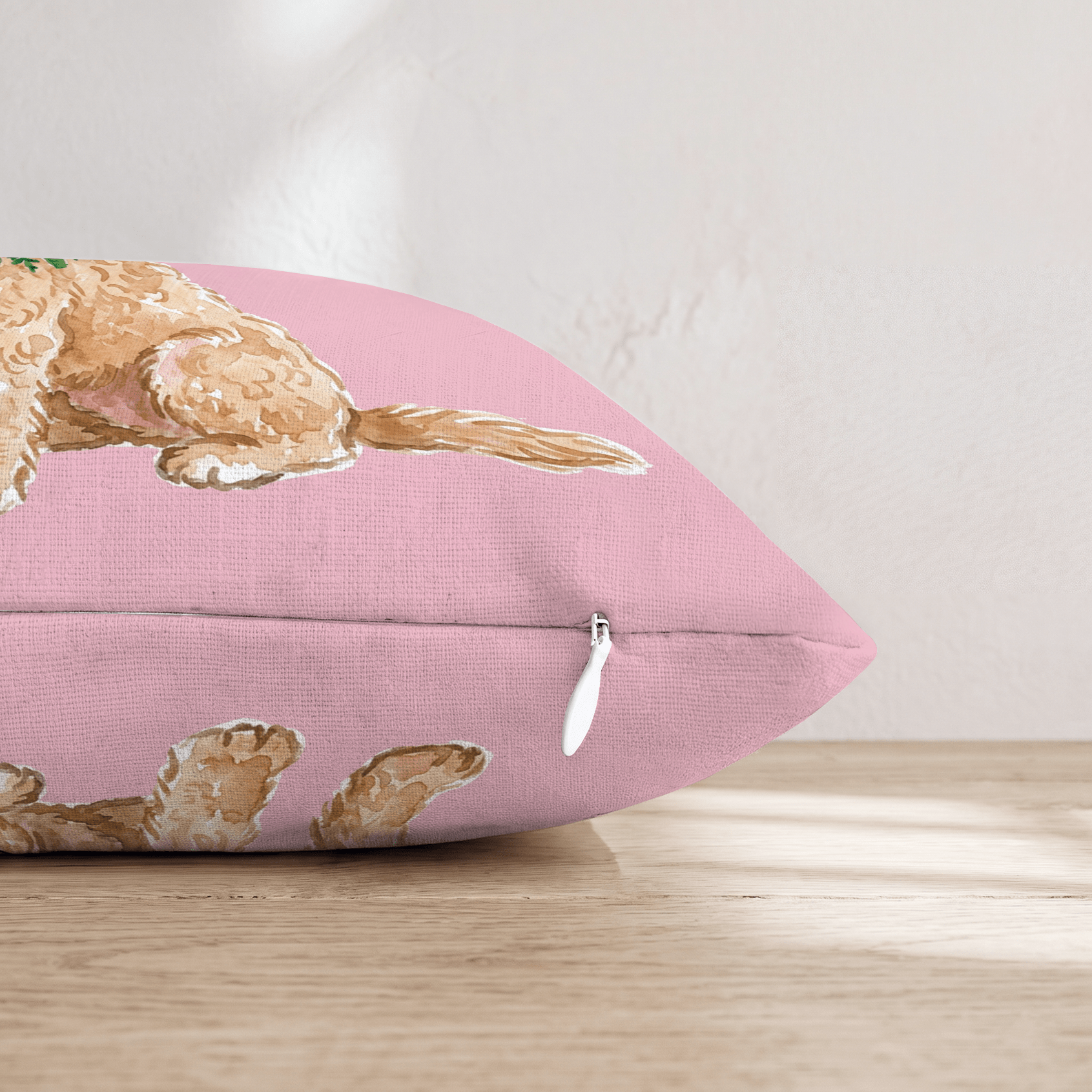 Labradoodle Berry Wreath Throw Pillow - Hillcroft Home