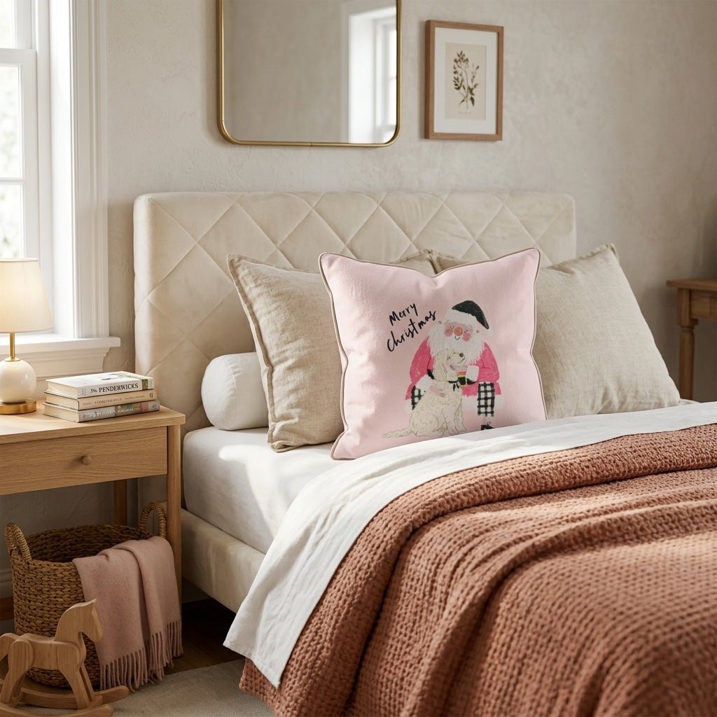 Labradoodle Christmas Embrace Throw Pillow - Hillcroft Home