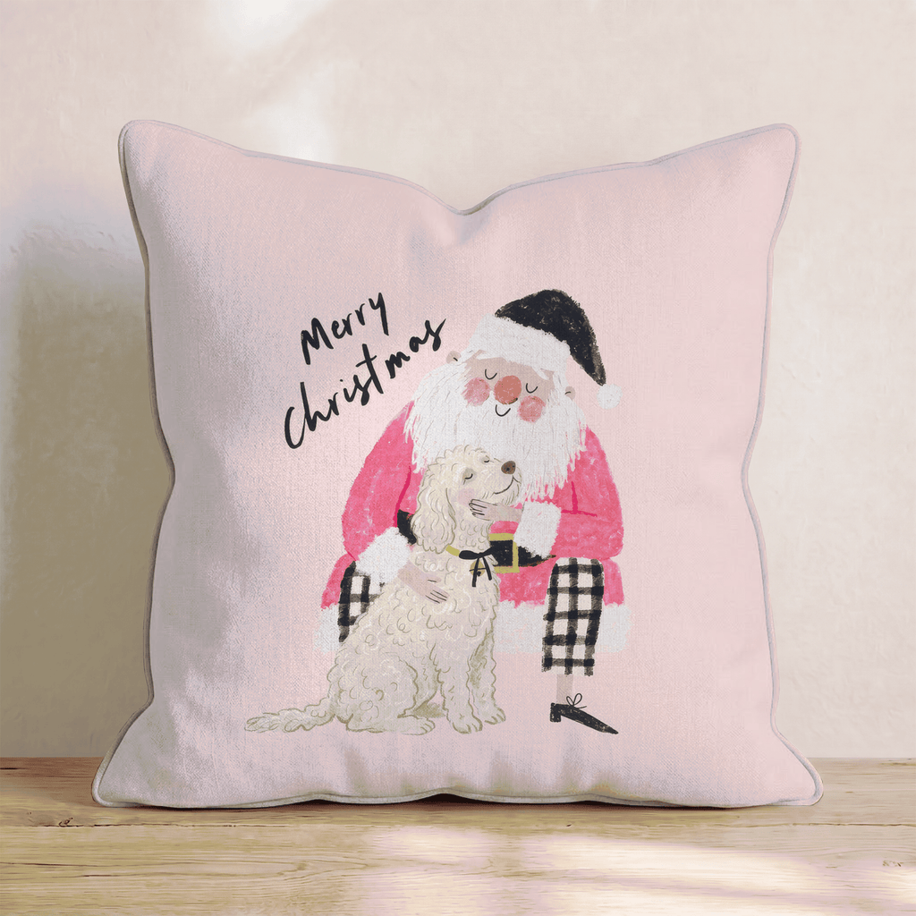 Labradoodle Christmas Embrace Throw Pillow - Hillcroft Home