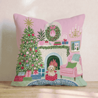 Labradoodle Christmas Parlor Throw Pillow - Hillcroft Home