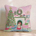 Labradoodle Christmas Parlor Throw Pillow - Hillcroft Home